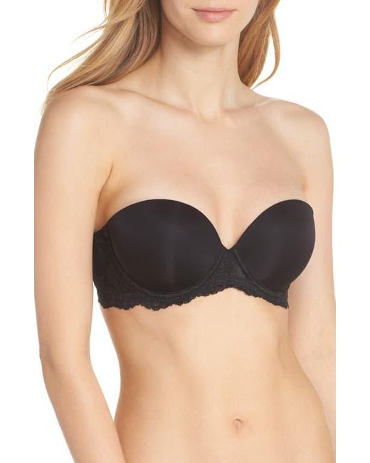 On Gossamer Black Beautifully Basic Strapless Underwire Bra