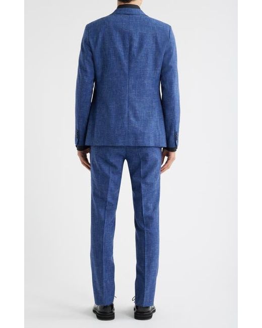 John Varvatos Blue Varick Slim Fit Slub Wool & Linen Blend Suit for men