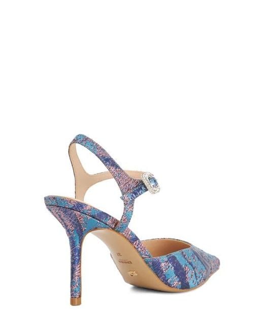 Dune Blue Channel Ankle Strap Pointed Toe Pump