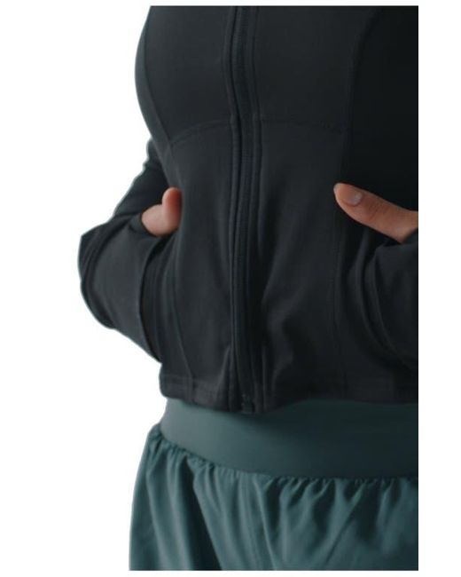 Fabletics White Perfect Storm Cropped Train Jacket