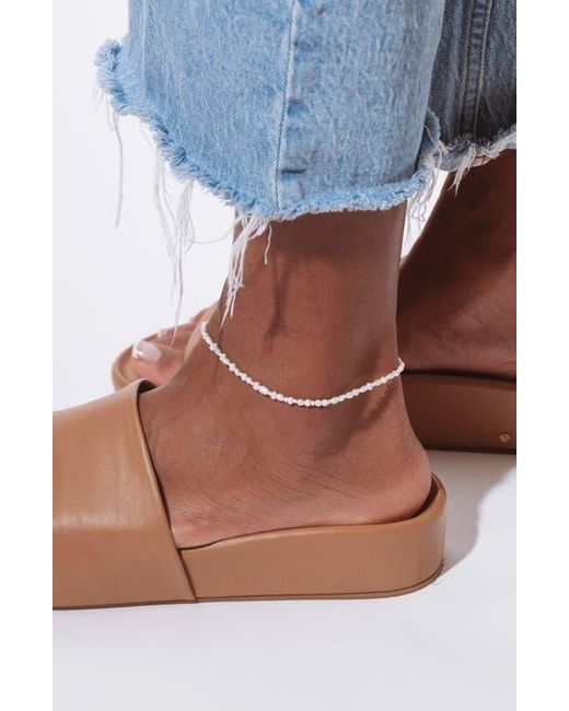 SET & STONES White Bowie Freshwater Pearl Anklet