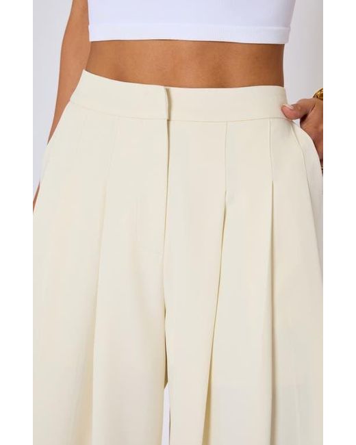 Vici Collection White Pleated Wide Leg Pants