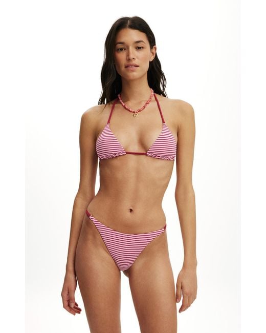 Cotton On Multicolor Micro String Triangle Bikini Top