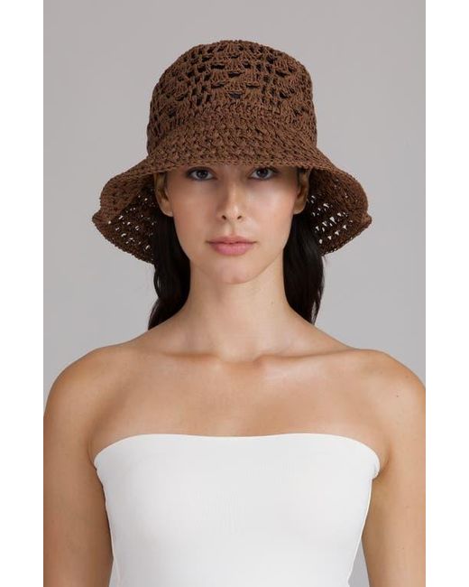 Eugenia Kim Jonah Crochet Straw Bucket Hat in Brown | Lyst display picture 1