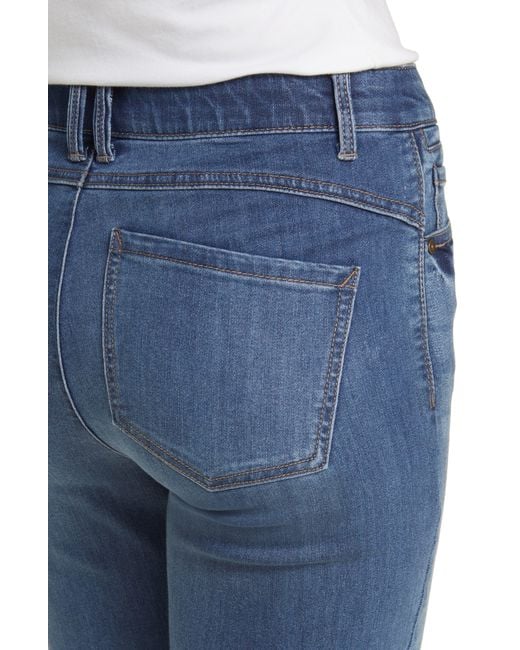 Wit & Wisdom Blue 'ab'solution Tacked Cuff High Waist Boyfriend Jeans