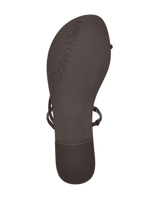 Calvin Klein Brown Bienna Toe Loop Sandal