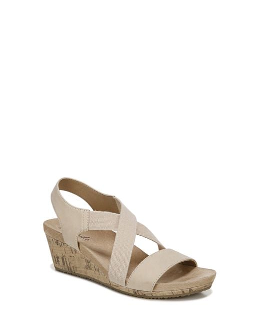 LifeStride Mexico Wedge Slingback Sandal in Natural | Lyst