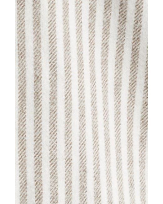 Alex Crane Gray Cloud Stripe Organic Cotton Flannel Button-Up Shirt for men