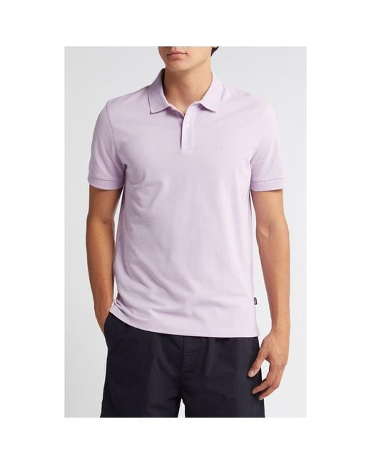 Boss Purple Pallas Cotton Polo for men