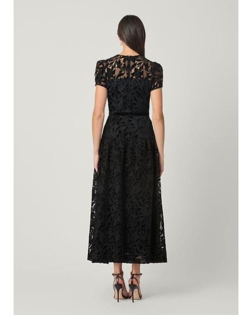 Shoshanna Black Midnight Farah Velvet Lace Dress