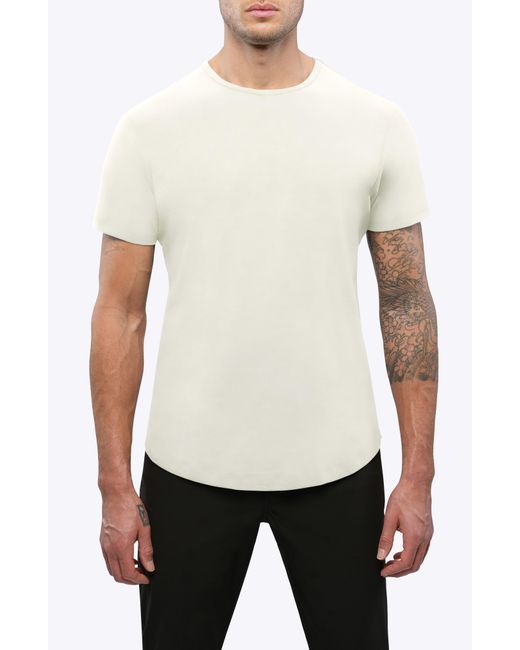 Cuts White Ao Curve Hem Cotton Blend T-shirt for men