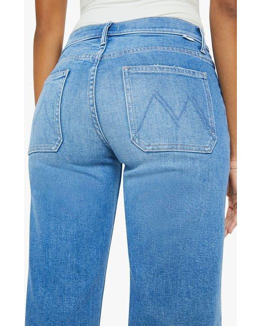 Mother Blue The Maven Patch Pocket Ankle Wide Leg Jeans