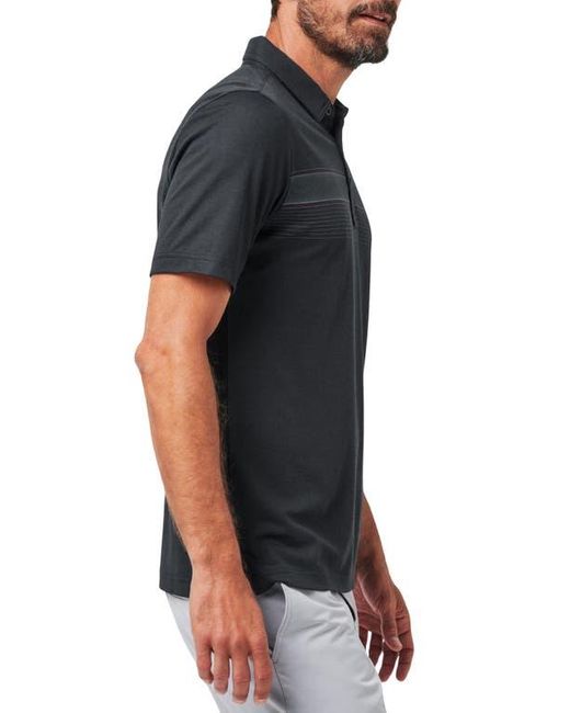 Travis Mathew Black State Of The Art 2.0 Chest Stripe Polo for men