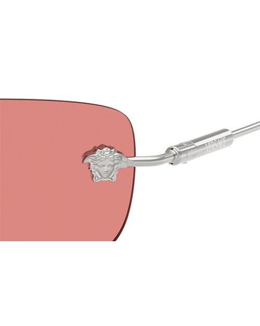 Versace Pink 60Mm Rectangular Sunglasses for men
