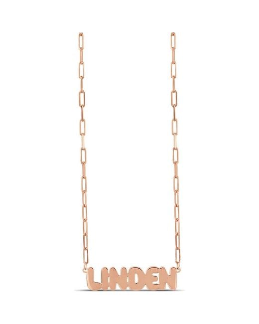 SHYMI Metallic Bubble Letter Script Necklace