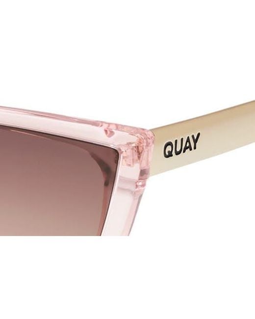 Quay Call the Shots - Pink Sunglasses Quay call the shots cat eye sunglasses in clear pink with  main image 4