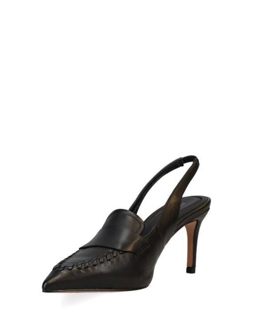 Pelle Moda Black Lucea Pointed Toe Slingback Pump