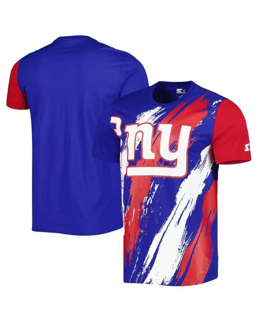 New York Giants New Era Throwback Long Sleeve Hoodie T-Shirt - Royal