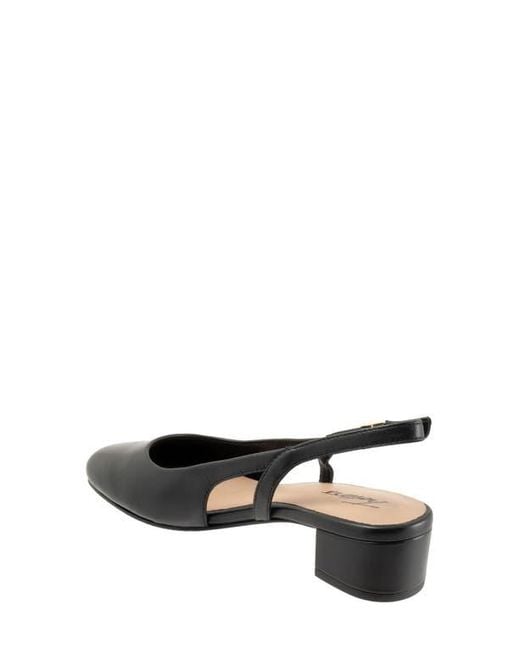 Trotters Black Dottie Slingback Pump