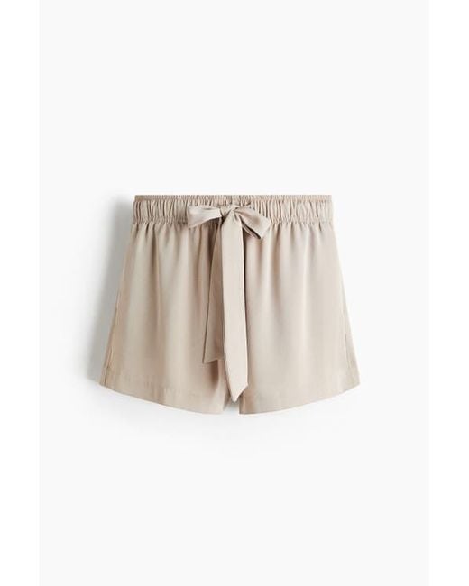 H&M Natural Twill Drawstring Shorts