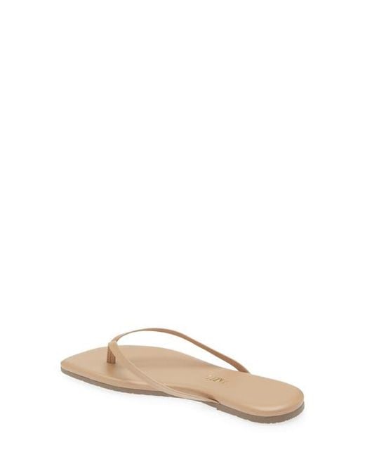 TKEES Natural Lily Square Toe Flip Flop