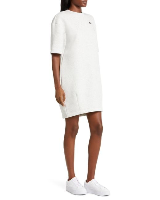 Nike Tech Fleece Oversize T-shirt Dress in White