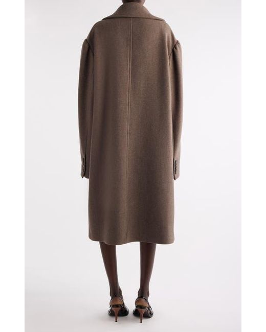 Dries Van Noten Brown Raquel Wool Blend Long Peacoat