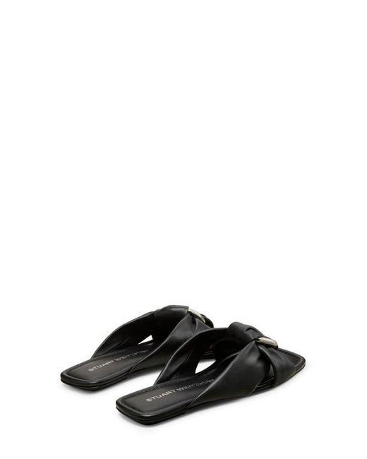 Stuart Weitzman Black Cece Slide Sandal