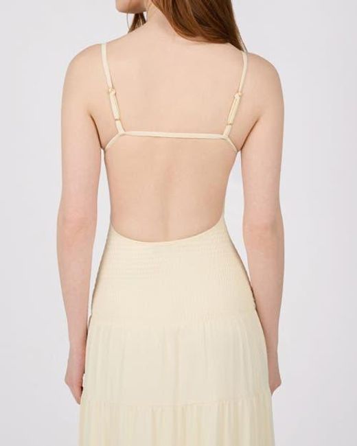 WeWoreWhat Natural Smocked Drop Waist Maxi Dress
