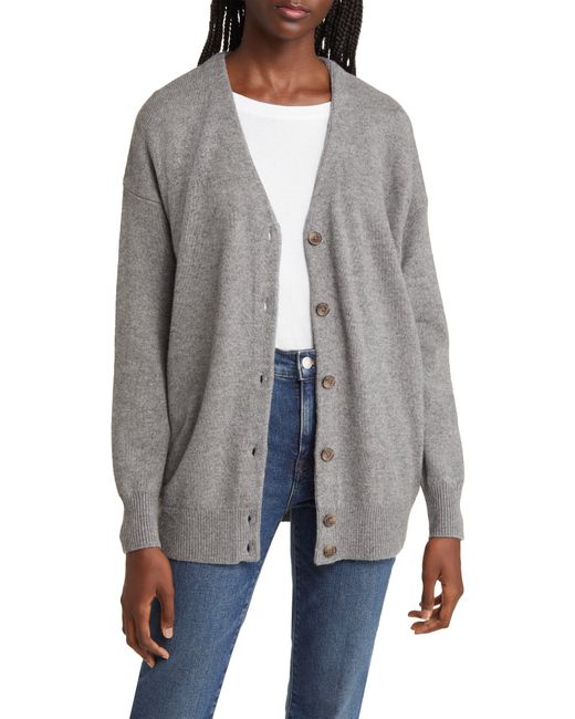 Madewell Gray V-neck Relaxed Cardigan