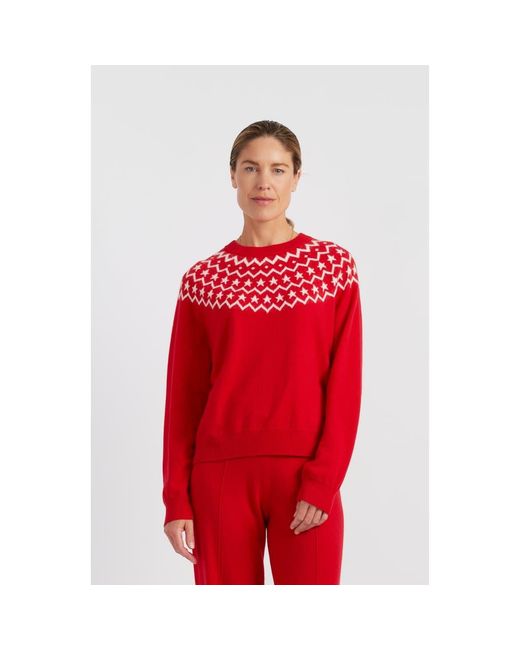 Chinti Parker Women's Red Wool Cashmere Star Yoke Sweater