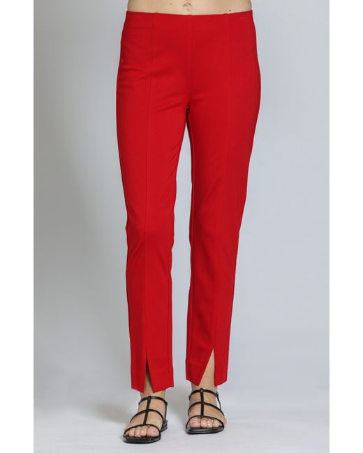 Apny Red Split Hem Pull-On Crop Slim Pants