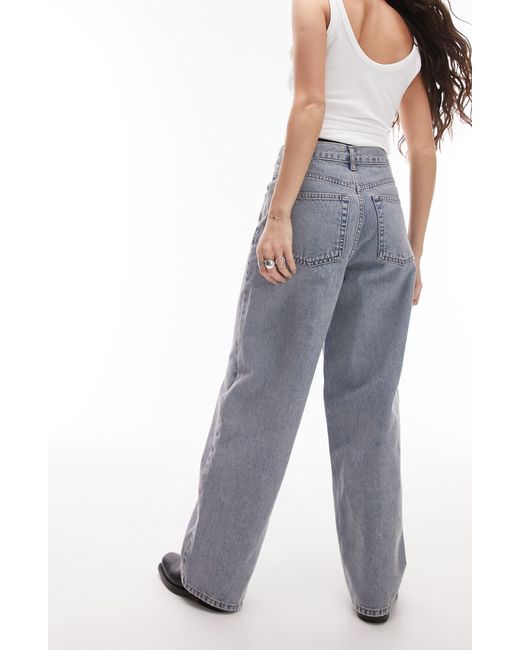 TOPSHOP Gray '90s Relaxed Straight Leg Jeans