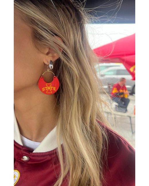 Nickel & Suede Red University Ninas Earrings