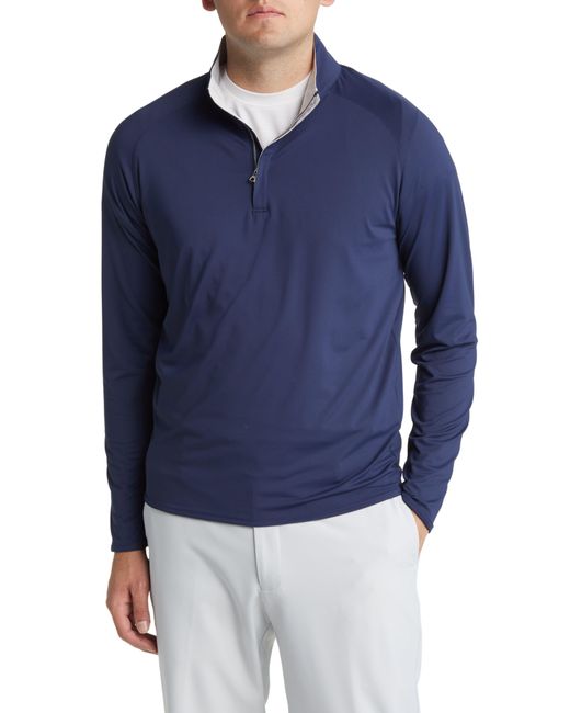 Peter Millar Blue Crown Crafted Stealth Performance Quarter Zip Pullover for men