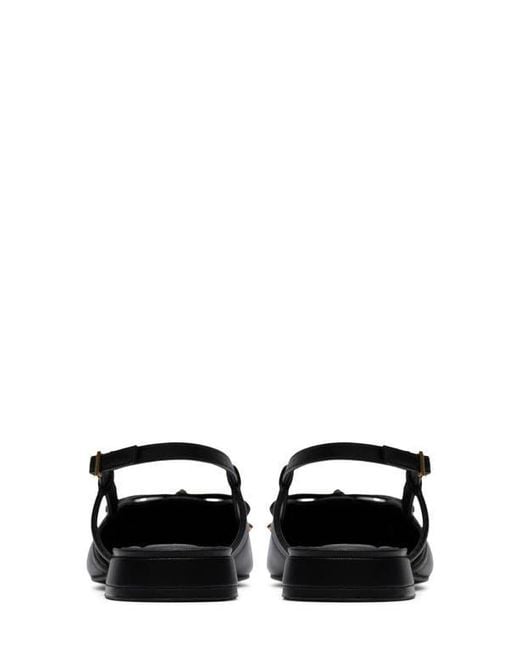 Clarks Black Sensa Bow Slingback Flat