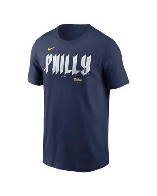 Nike Blue Alec Bohm Philadelphia Phillies 2024 City Connect Fuse Name & Number T-Shirt for men