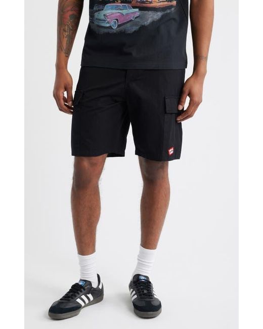ICECREAM Black Destro Cotton Ripstop Cargo Shorts for men