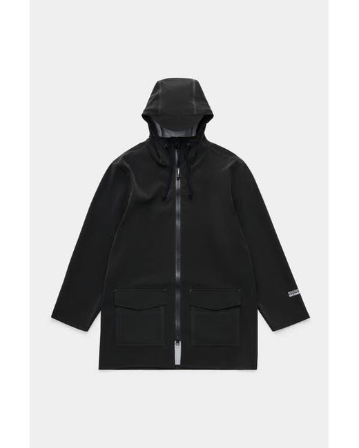 Stutterheim Black Stockholm Patch Matte Raincoat