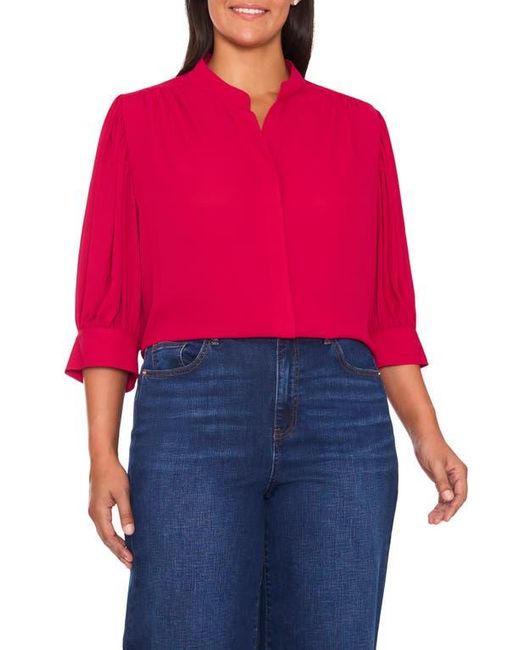 Cece Red Hidden Placket Shirt