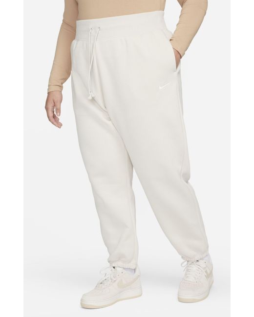 Nike White Sportswear Phoenix Fleece High Waist Oversize Sweatpants