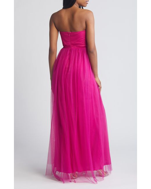 Chelsea28 Pink Strapless Tulle Gown
