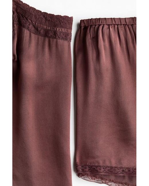 H&M Red Viscose Satin Pyjamas