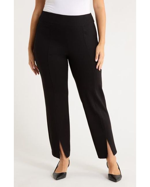 Anne Klein Black Slit Cuff Pull-On Pants