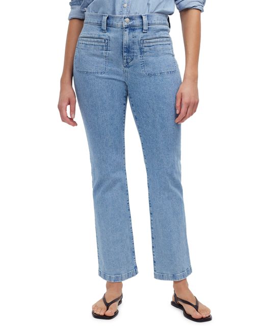 Madewell Blue Mid Rise Kick Out Crop Jeans