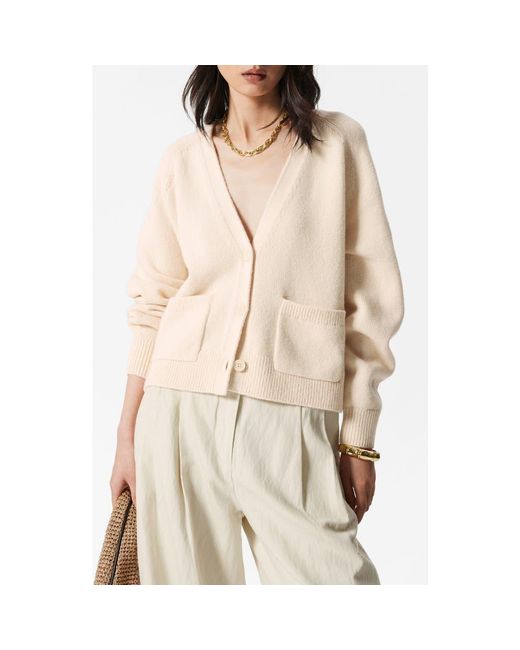 & Other Stories Natural Patch Pocket Wool & Cotton Cardigan