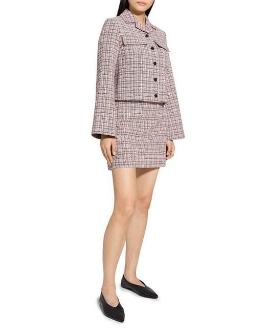 Theory Multicolor Tweed A-Line Miniskirt
