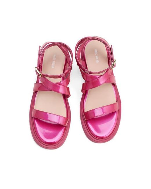 MARC NOLAN Pink Adriana Strappy Block Heel Sandal