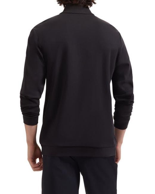 Bugatchi Black Soft Touch Quarter Zip for men