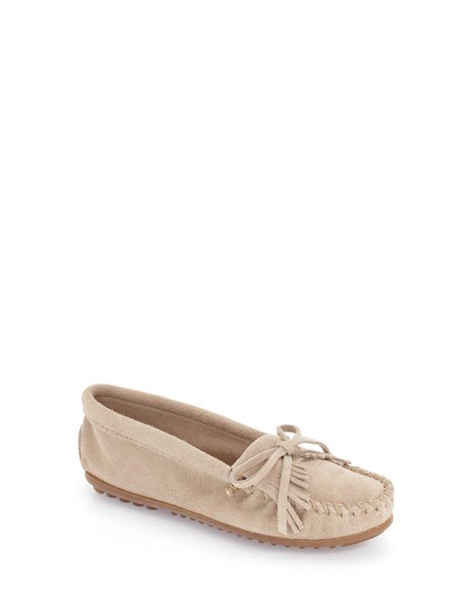 Minnetonka Natural 'kilty' Suede Moccasin